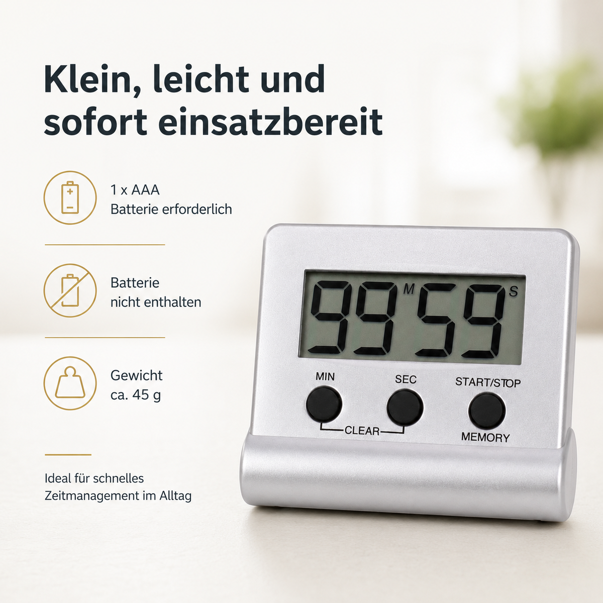 Eurotime Timer 11112, Silber