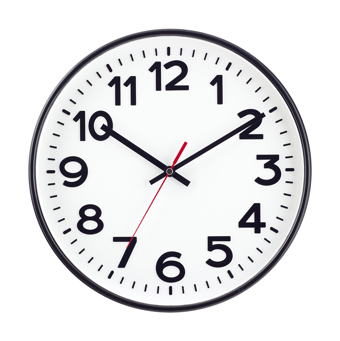 Eurotime Funkwanduhr 53820 - 30 cm, Schwarz/Weiß