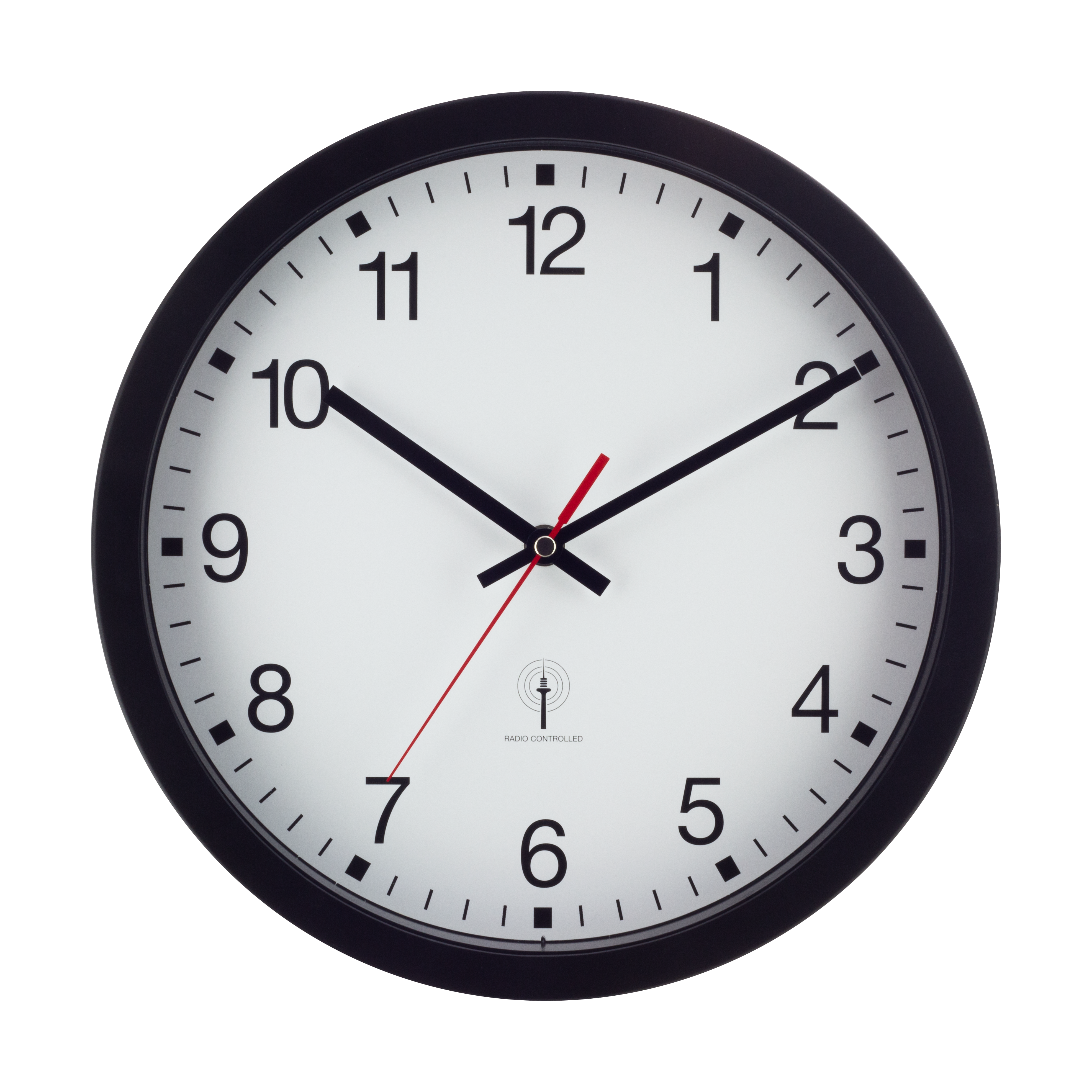 Eurotime Funkwanduhr 53831 - 30 cm, Schwarz/Silber