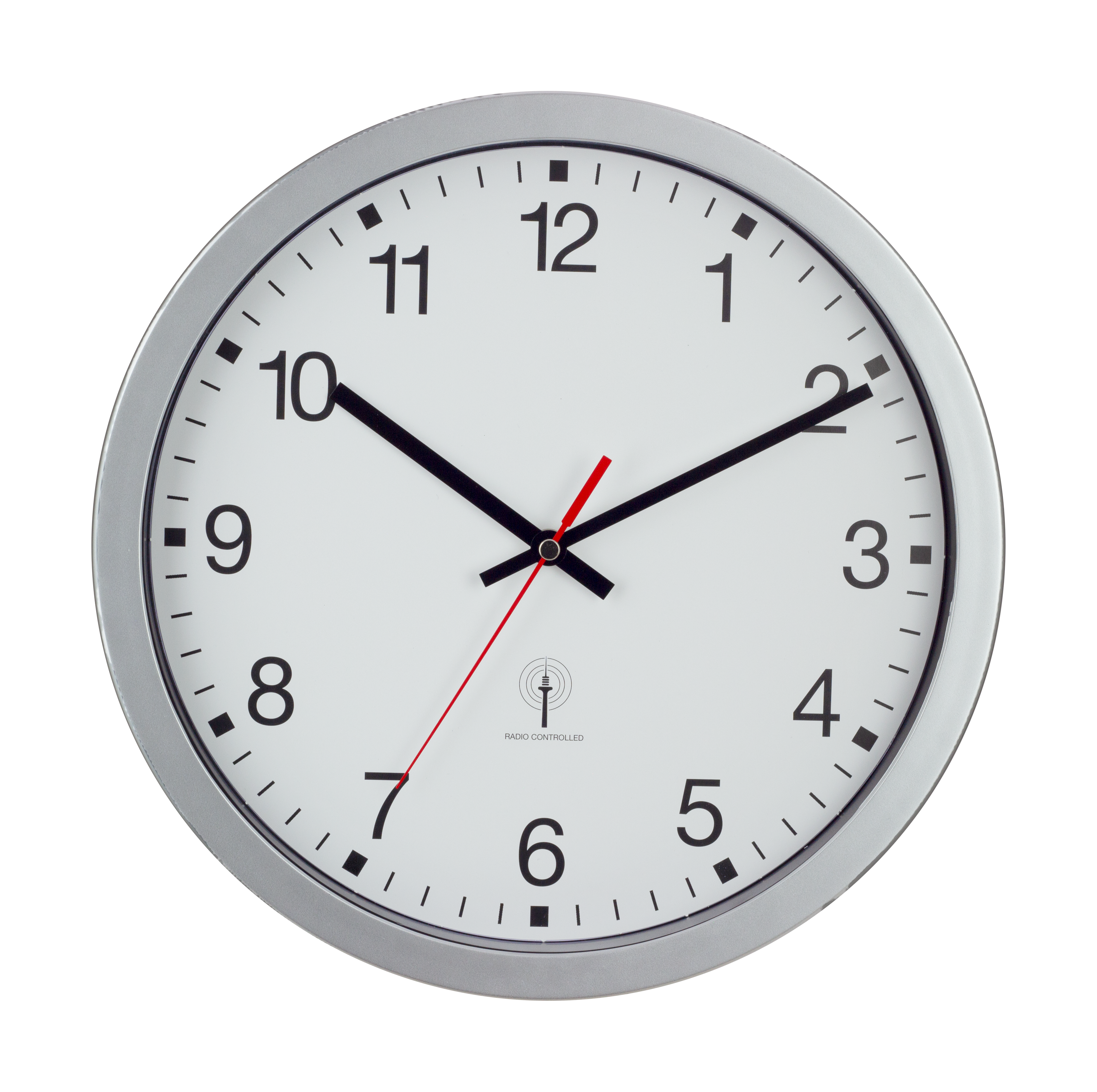 Eurotime Funkwanduhr 56831 - 30 cm, Silber