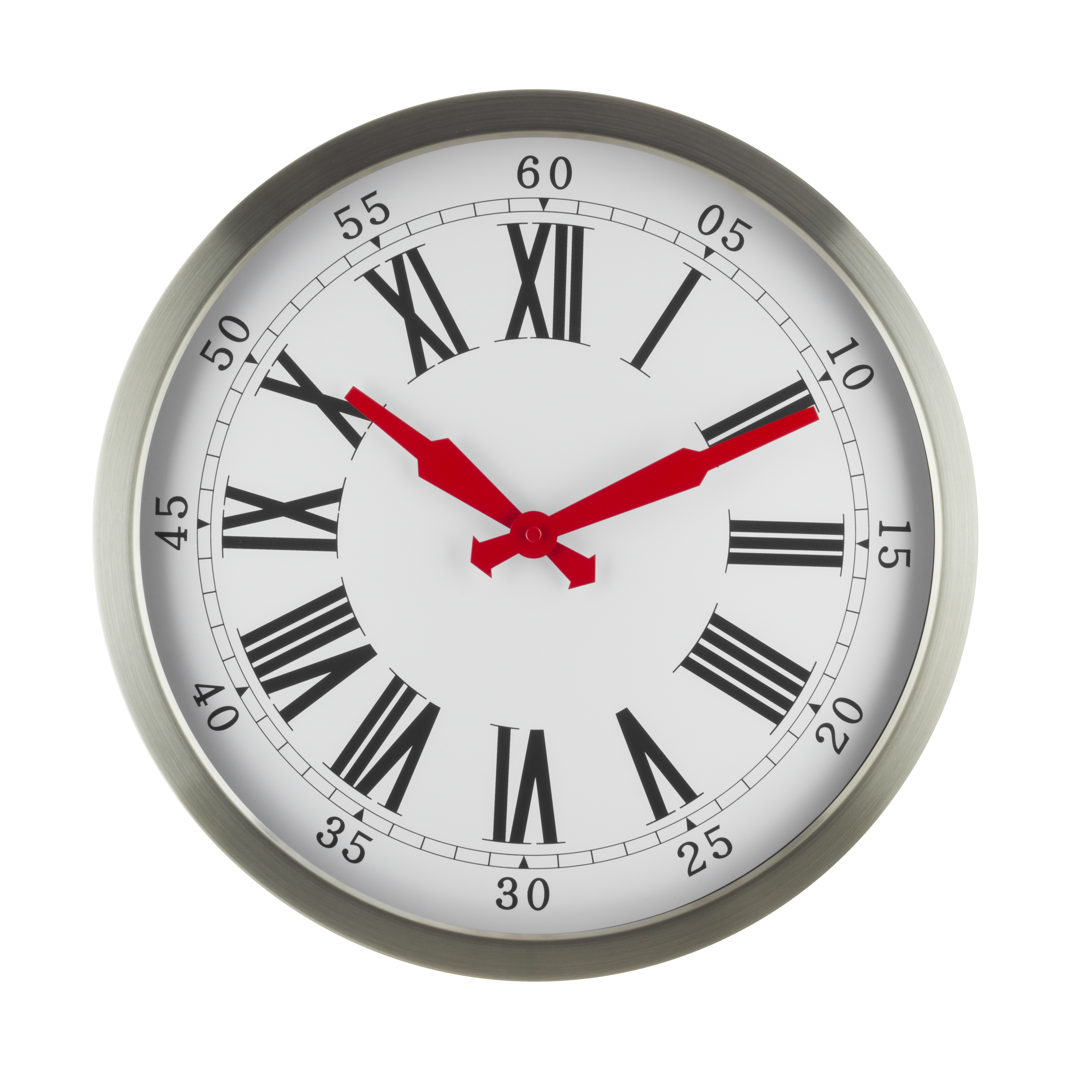 Eurotime Funkwanduhr 56860 - 40 cm, Silber