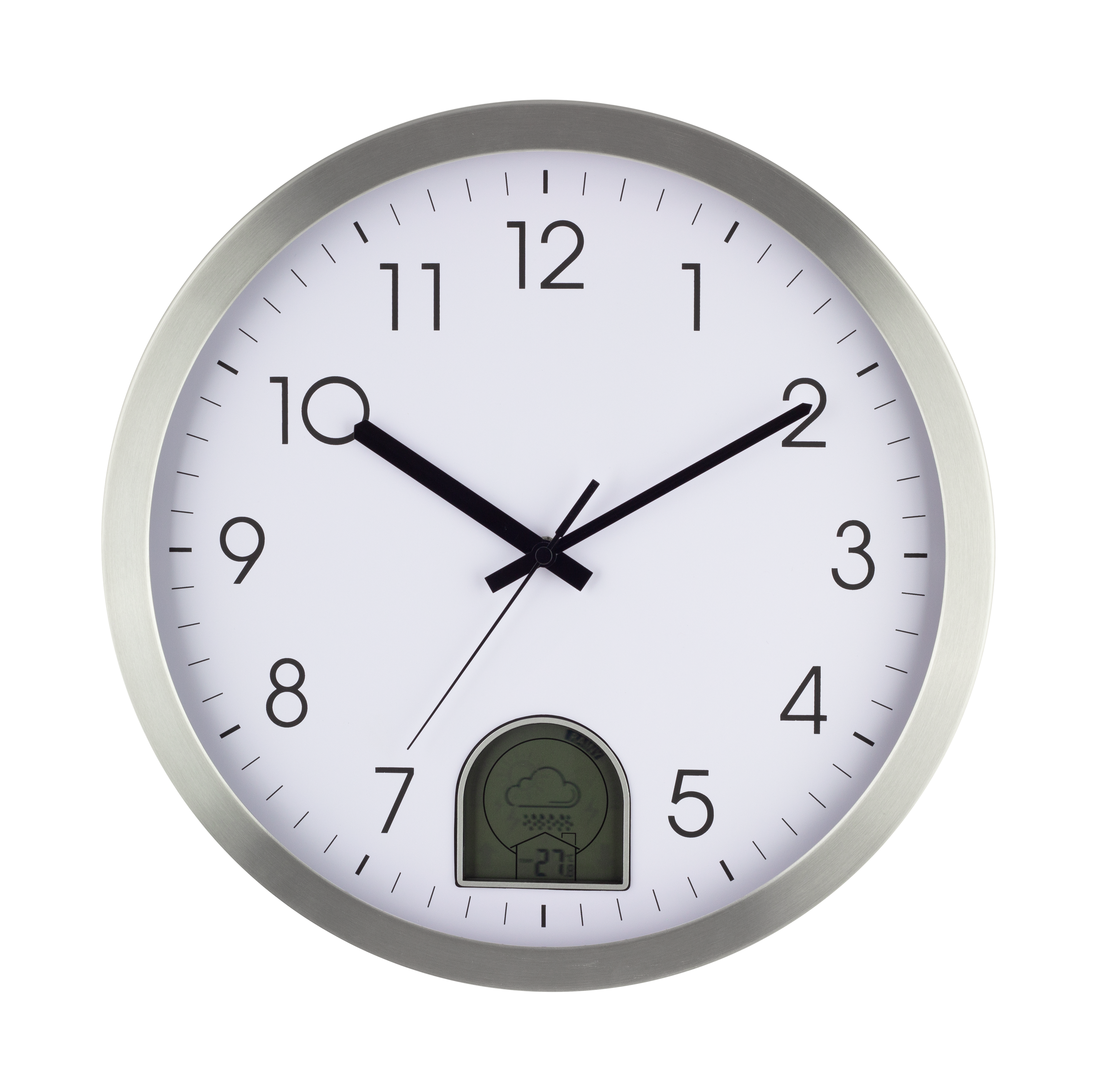 Eurotime Funkwanduhr 57010 - 35 cm, Silber