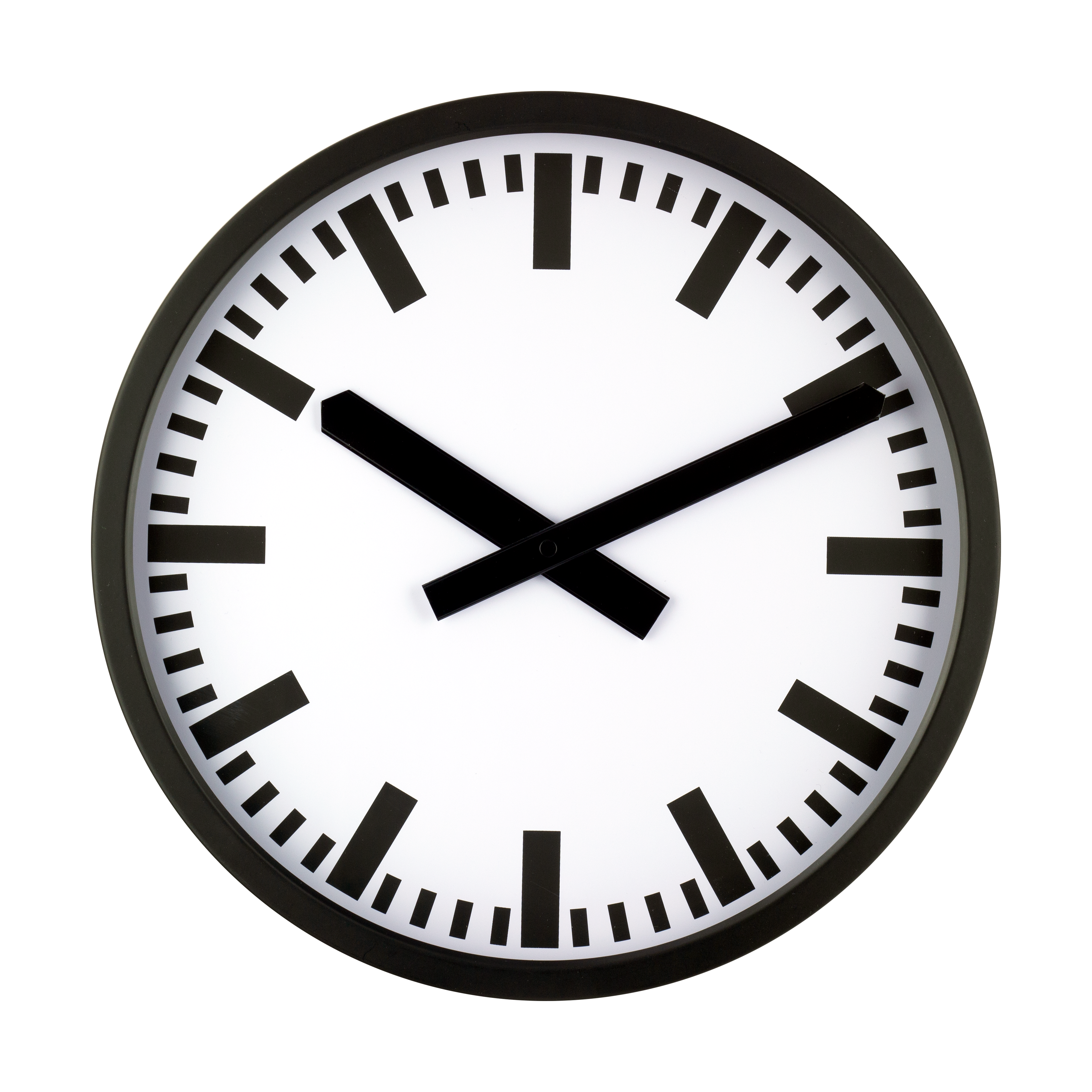 Funkwanduhr im Bahnhofsdesign, 35 cm, Metall und Echtglas – 59540