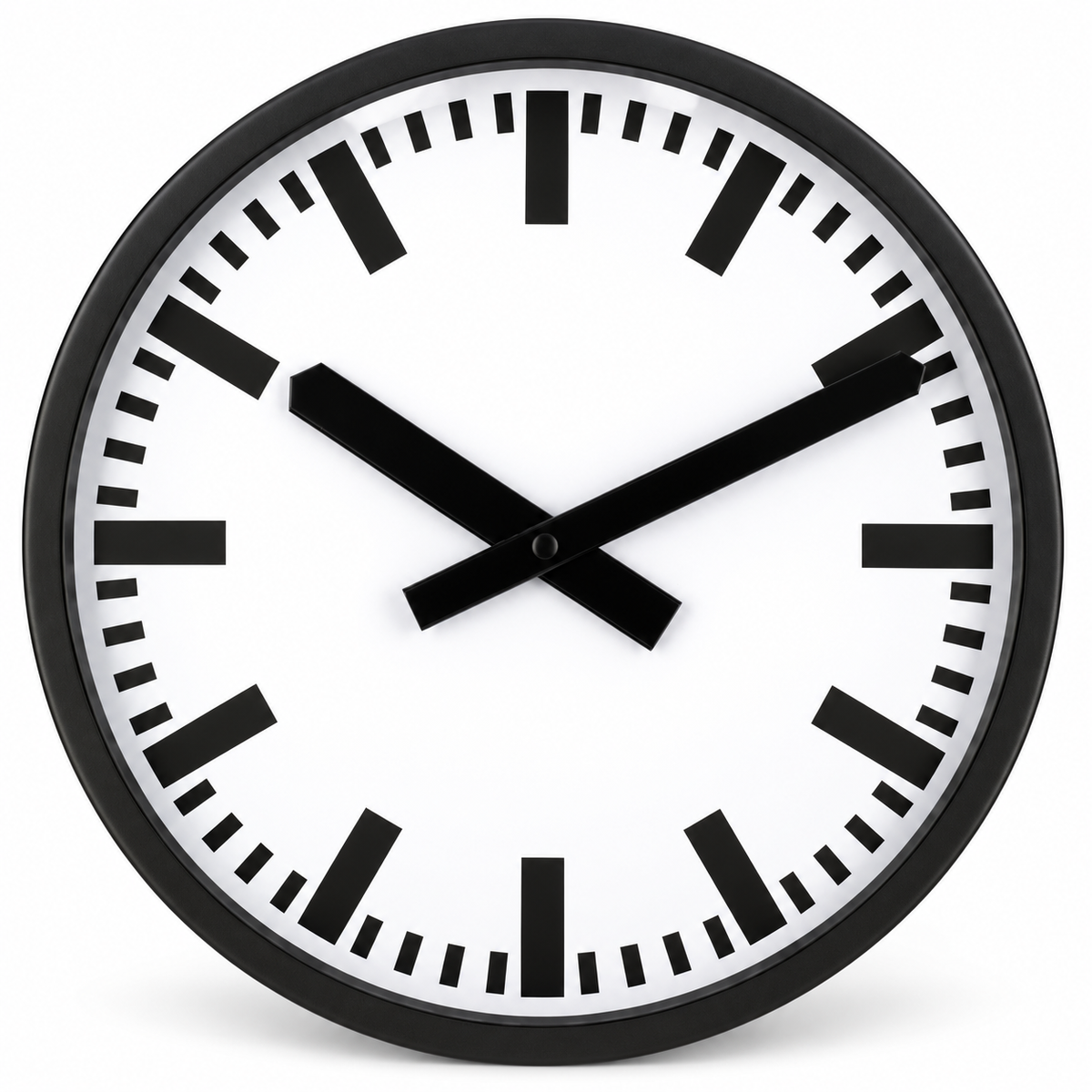 Funkwanduhr im Bahnhofsdesign, 35 cm, Metall und Echtglas – 59540