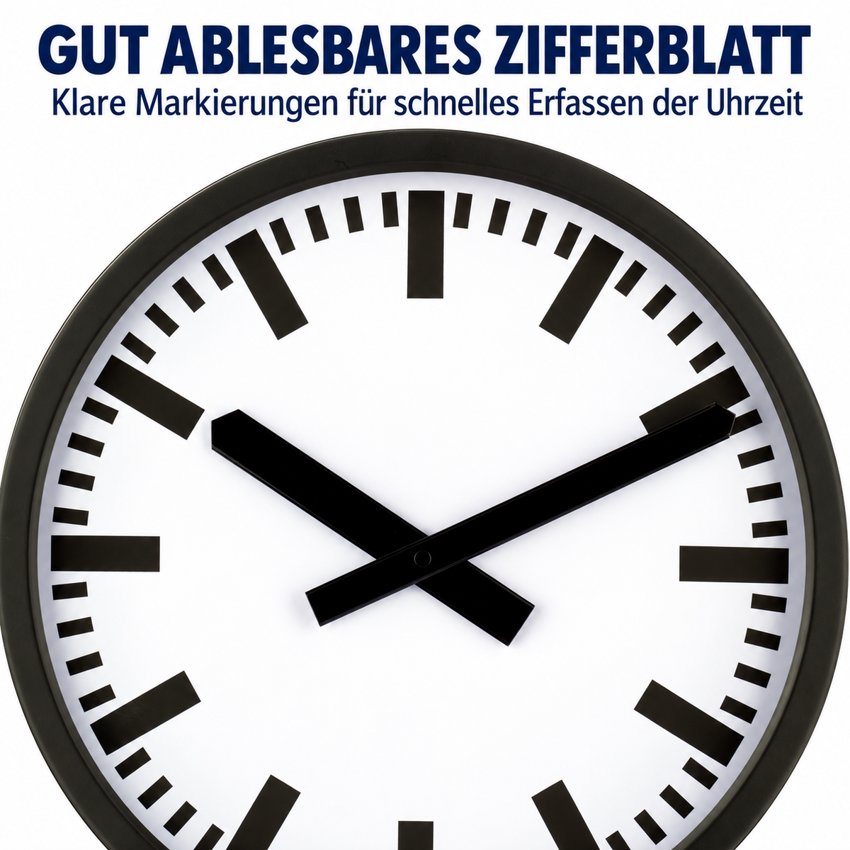 Funkwanduhr im Bahnhofsdesign, 35 cm, Metall und Echtglas – 59540