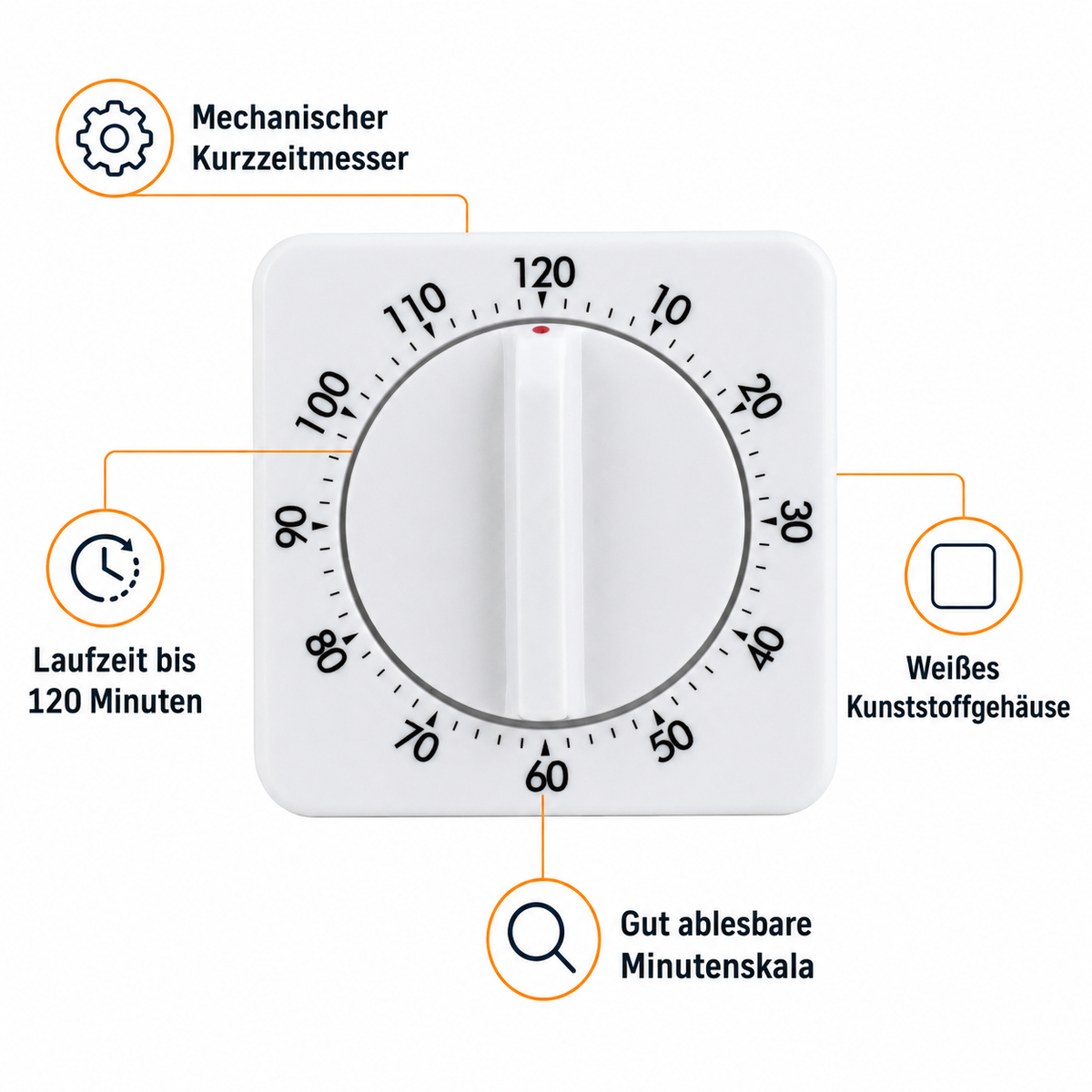 Eurotime Kurzzeitmesser 13610, Weiß