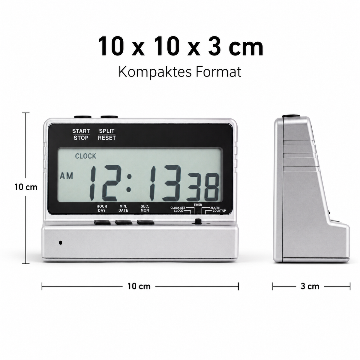 Eurotime Stoppuhr digital 15010, Silber