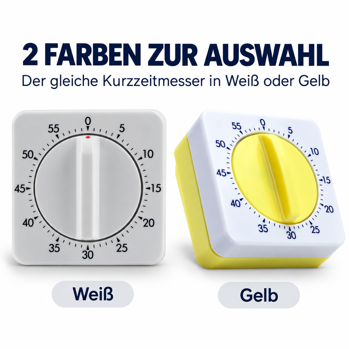 Eurotime Kurzzeitmesser 13600, Weiß/Gelb