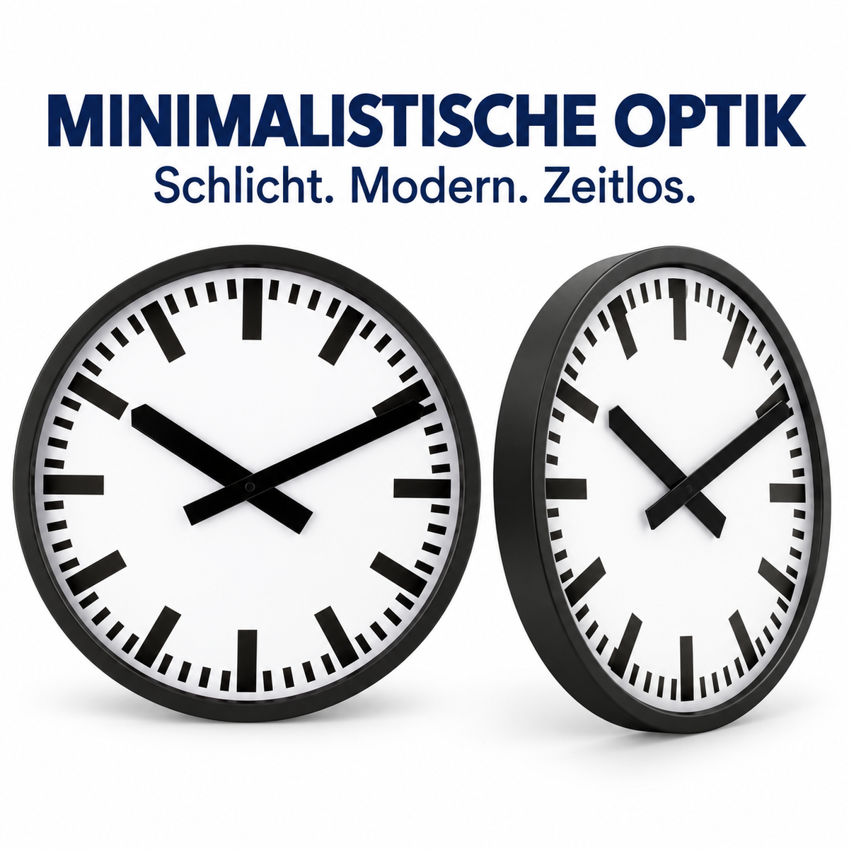 Funkwanduhr im Bahnhofsdesign, 35 cm, Metall und Echtglas – 59540