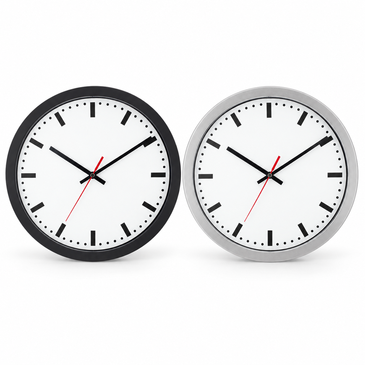 Funkwanduhr im Bahnhofsdesign, 30 cm, Kunststoff und Echtglas – 53001