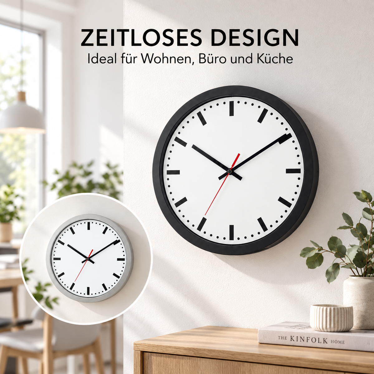 Funkwanduhr im Bahnhofsdesign, 30 cm, Kunststoff und Echtglas – 53001