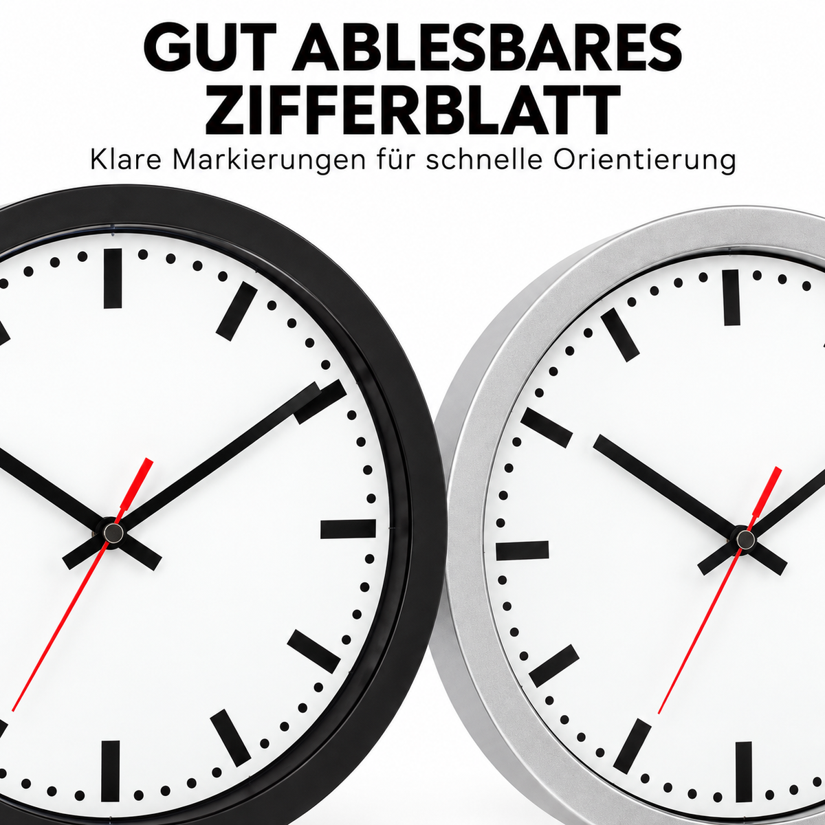 Funkwanduhr im Bahnhofsdesign, 30 cm, Kunststoff und Echtglas – 53001